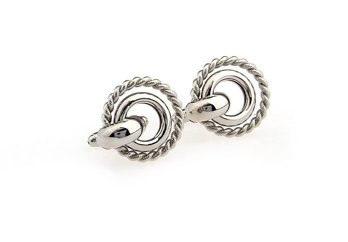  Silver Texture Cufflinks Metal Cufflinks Knot Wholesale & Customized  CL667119
