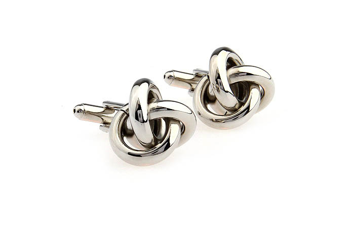 Silver Texture Cufflinks Metal Cufflinks Knot Wholesale & Customized  CL667162