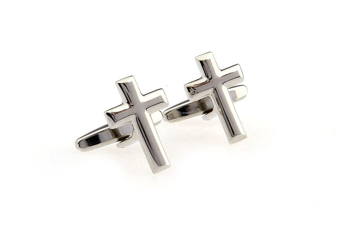 Cross Cufflinks  Silver Texture Cufflinks Metal Cufflinks Religious and Zen Wholesale & Customized  CL667291
