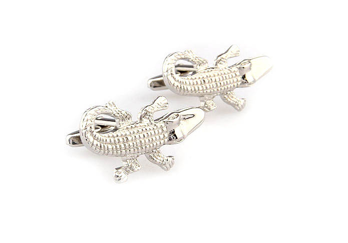 Crocodile Cufflinks  Silver Texture Cufflinks Metal Cufflinks Animal Wholesale & Customized  CL667555