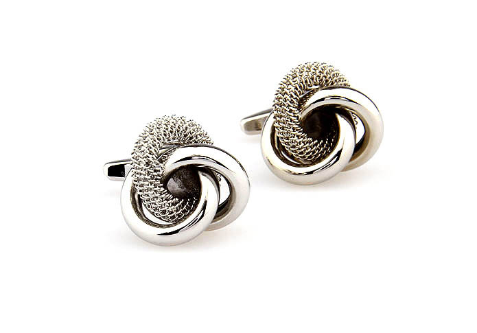  Silver Texture Cufflinks Metal Cufflinks Knot Wholesale & Customized  CL667891