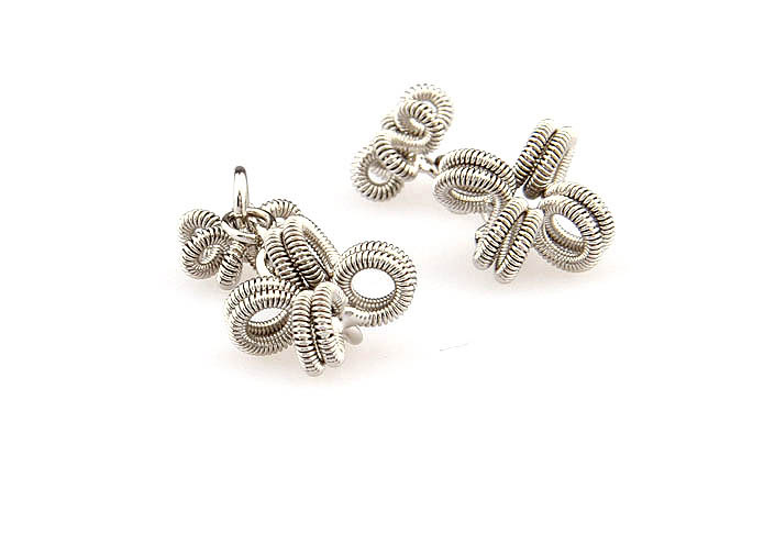 Spring knot Cufflinks  Silver Texture Cufflinks Metal Cufflinks Knot Wholesale & Customized  CL667900