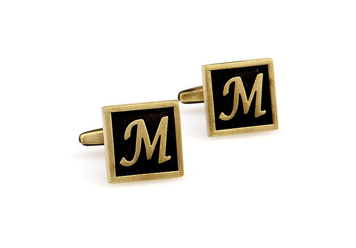26 Letters M Cufflinks  Bronzed Classic Cufflinks Metal Cufflinks Symbol Wholesale & Customized  CL667914
