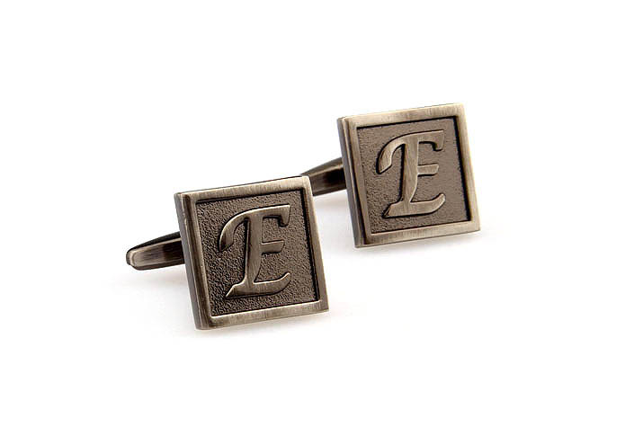 26 Letters E Cufflinks  Gray Steady Cufflinks Metal Cufflinks Symbol Wholesale & Customized  CL667958