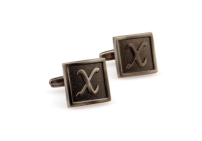 26 Letters X Cufflinks  Gray Steady Cufflinks Metal Cufflinks Symbol Wholesale & Customized  CL667977