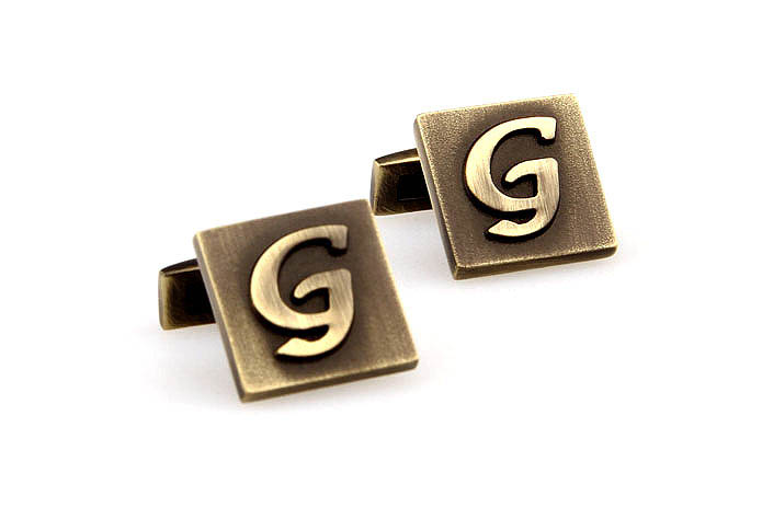 26 Letters G Cufflinks  Bronzed Classic Cufflinks Metal Cufflinks Symbol Wholesale & Customized  CL668006