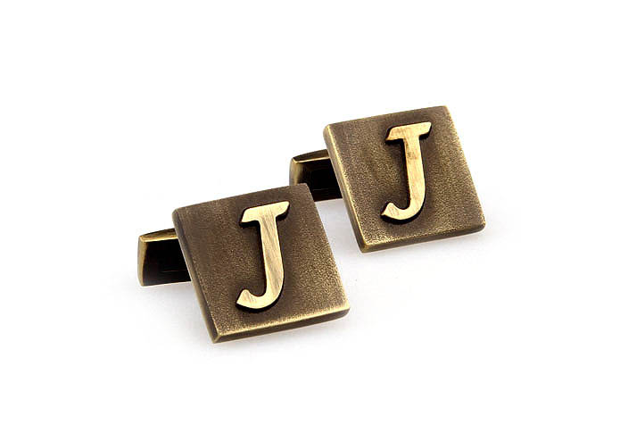 26 Letters J Cufflinks  Bronzed Classic Cufflinks Metal Cufflinks Symbol Wholesale & Customized  CL668008
