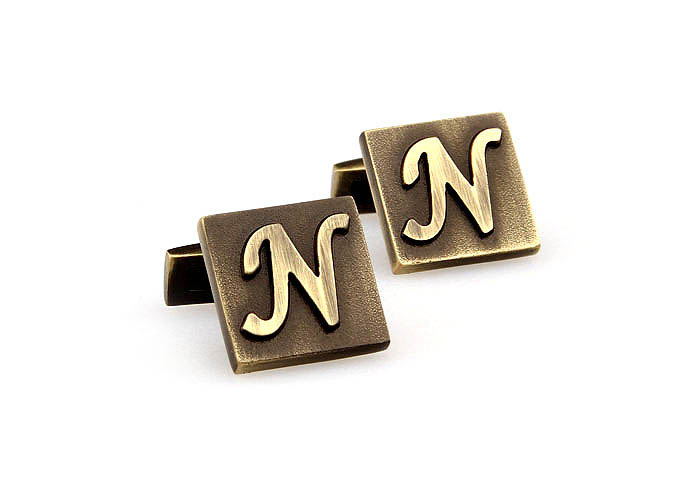 26 Letters N Cufflinks  Bronzed Classic Cufflinks Metal Cufflinks Symbol Wholesale & Customized  CL668011