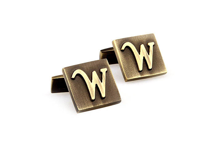 26 Letters W Cufflinks  Bronzed Classic Cufflinks Metal Cufflinks Symbol Wholesale & Customized  CL668016