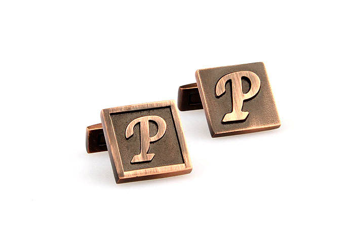 26 Letters P Cufflinks  Bronzed Classic Cufflinks Metal Cufflinks Symbol Wholesale & Customized  CL668027