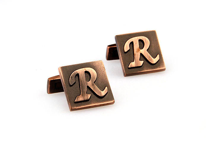 26 Letters R Cufflinks  Bronzed Classic Cufflinks Metal Cufflinks Symbol Wholesale & Customized  CL668029