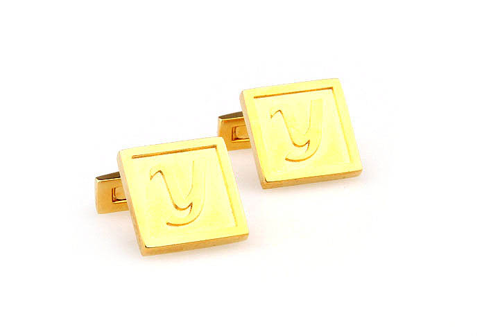 26 Letters Y Cufflinks  Gold Luxury Cufflinks Metal Cufflinks Symbol Wholesale & Customized  CL668051