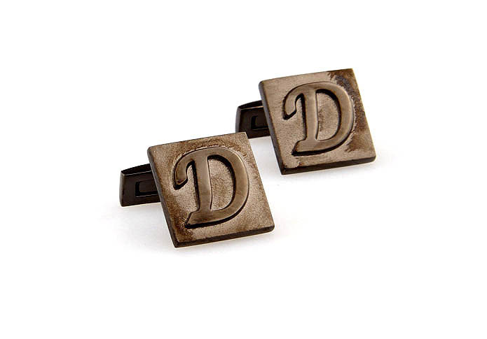 26 Letters D Cufflinks  Gray Steady Cufflinks Metal Cufflinks Symbol Wholesale & Customized  CL668054