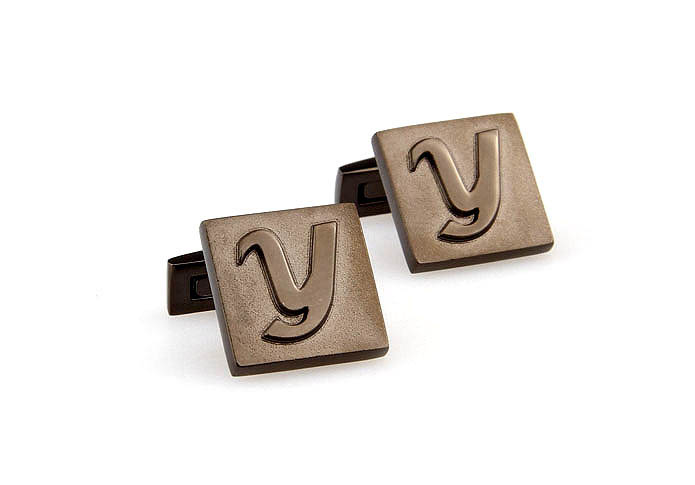 26 Letters Y Cufflinks  Gray Steady Cufflinks Metal Cufflinks Symbol Wholesale & Customized  CL668074