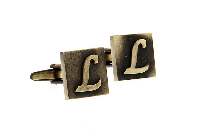 26 Letters L Cufflinks  Bronzed Classic Cufflinks Metal Cufflinks Symbol Wholesale & Customized  CL668200