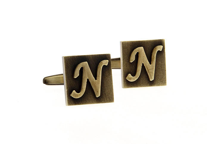 26 Letters N Cufflinks  Bronzed Classic Cufflinks Metal Cufflinks Symbol Wholesale & Customized  CL668202