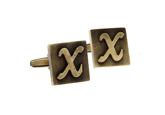 26 Letters X Cufflinks  Bronzed Classic Cufflinks Metal Cufflinks Symbol Wholesale & Customized  CL668212