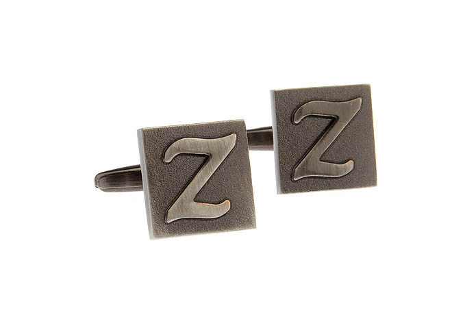 26 Letters Z Cufflinks  Gray Steady Cufflinks Metal Cufflinks Symbol Wholesale & Customized  CL668242