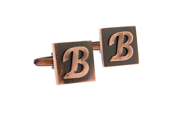 26 Letters B Cufflinks  Bronzed Classic Cufflinks Metal Cufflinks Symbol Wholesale & Customized  CL668244