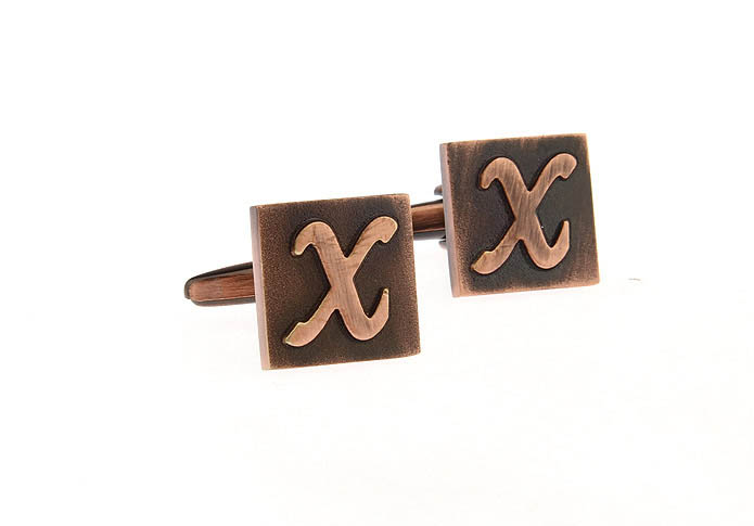 26 Letters X Cufflinks  Bronzed Classic Cufflinks Metal Cufflinks Symbol Wholesale & Customized  CL668266