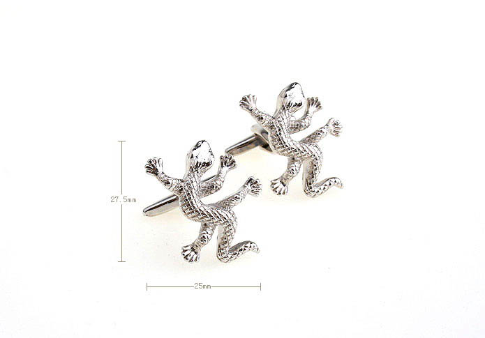 Gecko Cufflinks  Silver Texture Cufflinks Metal Cufflinks Animal Wholesale & Customized  CL671353