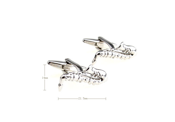 Saxophone Cufflinks  Silver Texture Cufflinks Metal Cufflinks Music Wholesale & Customized  CL671358