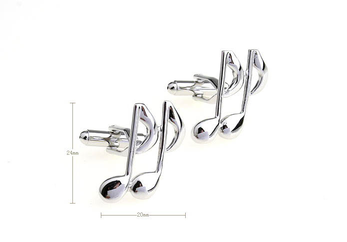 Musical notes Cufflinks  Silver Texture Cufflinks Metal Cufflinks Music Wholesale & Customized  CL671375