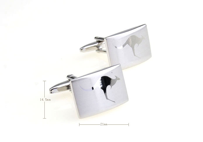 Laser Engraved Kangaroo Cufflinks  Matte Color Simple Cufflinks Metal Cufflinks Wholesale & Customized  CL671378