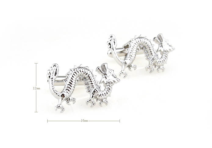 Chinese Dragon Cufflinks  Silver Texture Cufflinks Metal Cufflinks Animal Wholesale & Customized  CL671442