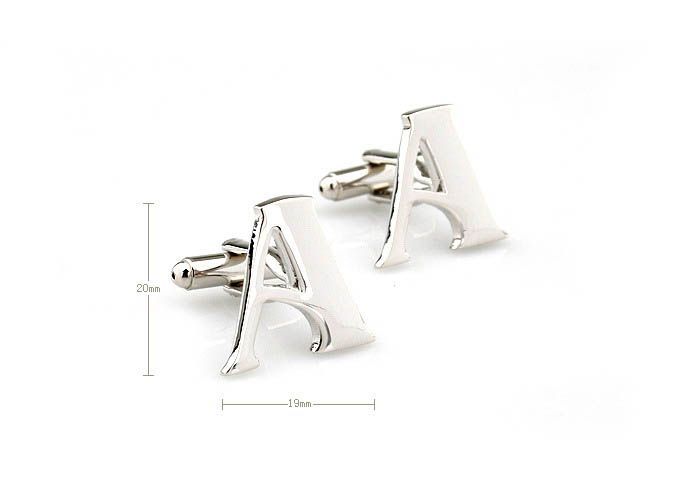 Letters A Cufflinks  Silver Texture Cufflinks Metal Cufflinks Symbol Wholesale & Customized  CL671459