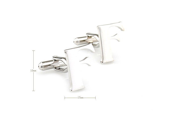 The Letters F Cufflinks  Silver Texture Cufflinks Metal Cufflinks Symbol Wholesale & Customized  CL671464