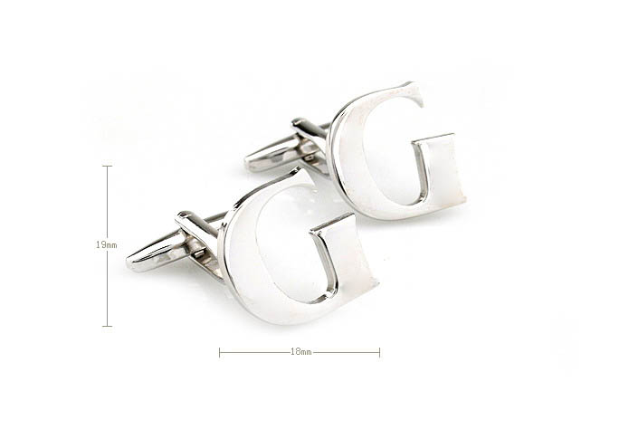Letters G Cufflinks  Silver Texture Cufflinks Metal Cufflinks Symbol Wholesale & Customized  CL671465