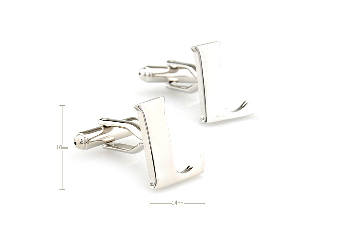 Letters L Cufflinks  Silver Texture Cufflinks Metal Cufflinks Symbol Wholesale & Customized  CL671470