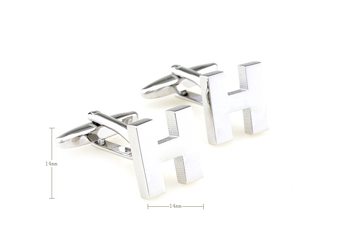 The Letters H Cufflinks  Silver Texture Cufflinks Metal Cufflinks Symbol Wholesale & Customized  CL671492