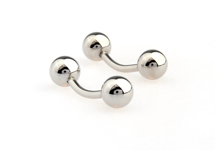 Double-sided ball Cufflinks  Silver Texture Cufflinks Metal Cufflinks Sports Wholesale & Customized  CL671514