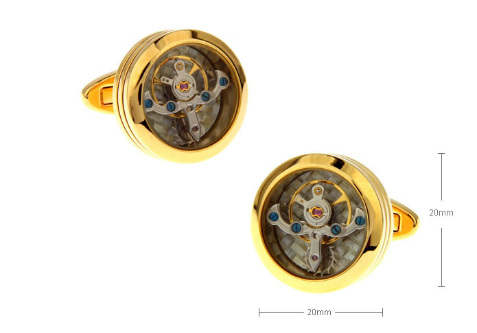 Steampunk with the smallest vintage watch movements Cufflinks  Gold Luxury Cufflinks Metal Cufflinks Tools Wholesale & Customized  CL671809