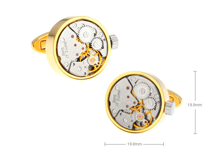Steampunk with the smallest vintage watch movements Cufflinks  Gold Luxury Cufflinks Metal Cufflinks Tools Wholesale & Customized  CL671812