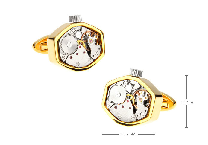 Steampunk with the smallest vintage watch movements Cufflinks  Gold Luxury Cufflinks Metal Cufflinks Tools Wholesale & Customized  CL671820