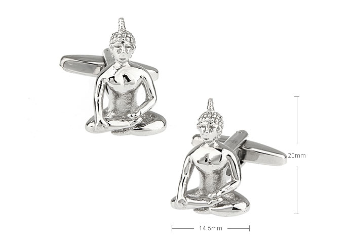 Sakyamuni Cufflinks  Silver Texture Cufflinks Metal Cufflinks Religious and Zen Wholesale & Customized  CL720831