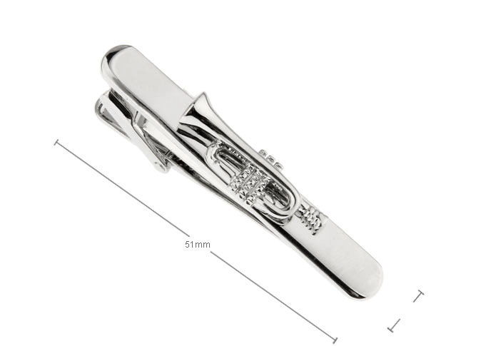 Saxophone Tie Clips  Silver Texture Tie Clips Metal Tie Clips Music Wholesale & Customized  CL850931