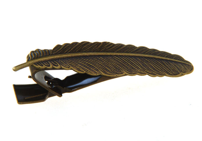Feather Tie Clips  Bronzed Classic Tie Clips Metal Tie Clips Animal Wholesale & Customized  CL851072
