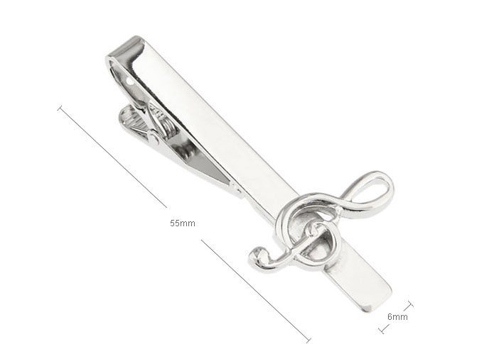 Note Tie Clips  Silver Texture Tie Clips Metal Tie Clips Music Wholesale & Customized  CL870813