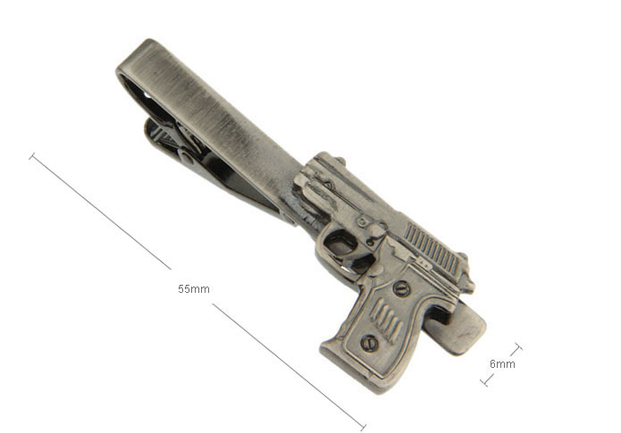 Pistol Tie Clips  Gun Metal Color Tie Clips Metal Tie Clips Military Wholesale & Customized  CL870816