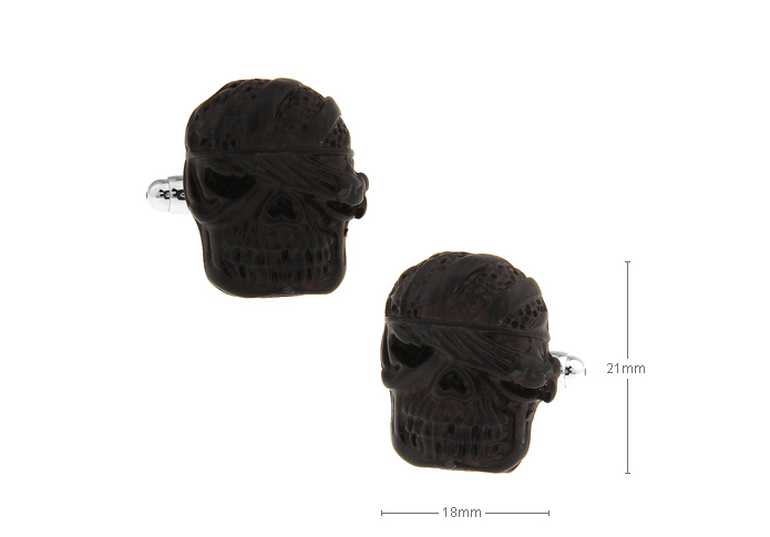 The skull Cufflinks  Black Classic Cufflinks Woodcarving Cufflinks Skull Wholesale & Customized  CL654588