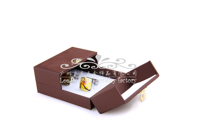 Imitation leather + Plastic Cufflinks Boxes  Khaki Dressed Cufflinks Boxes Cufflinks Boxes Wholesale & Customized  CL210431