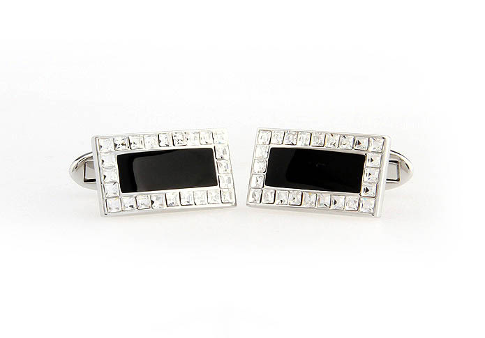  Black White Cufflinks Crystal Cufflinks Wholesale & Customized  CL652055