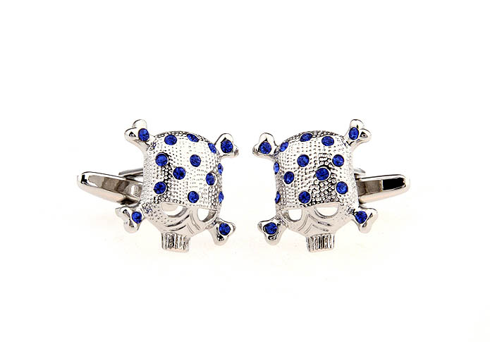 Squid Skull Cufflinks  Blue Elegant Cufflinks Crystal Cufflinks Skull Wholesale & Customized  CL652197