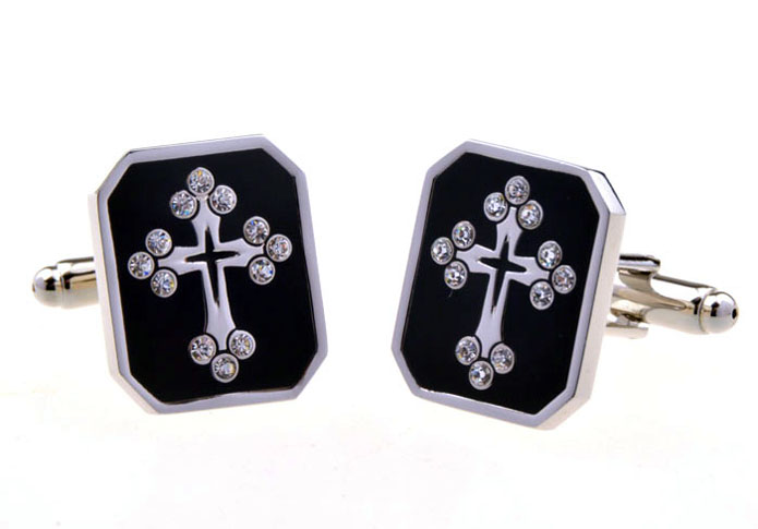 Cross Cufflinks  White Purity Cufflinks Crystal Cufflinks Religious and Zen Wholesale & Customized  CL653594