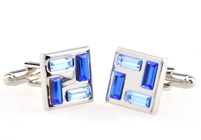 Blue White Cufflinks Crystal Cufflinks Wholesale & Customized  CL654089