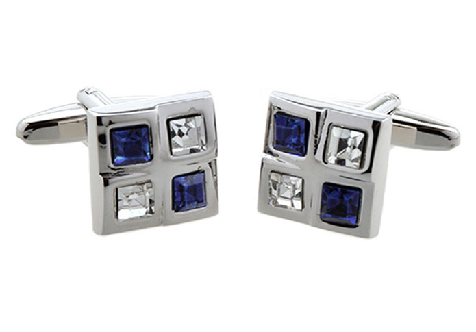  Blue White Cufflinks Crystal Cufflinks Wholesale & Customized  CL654168